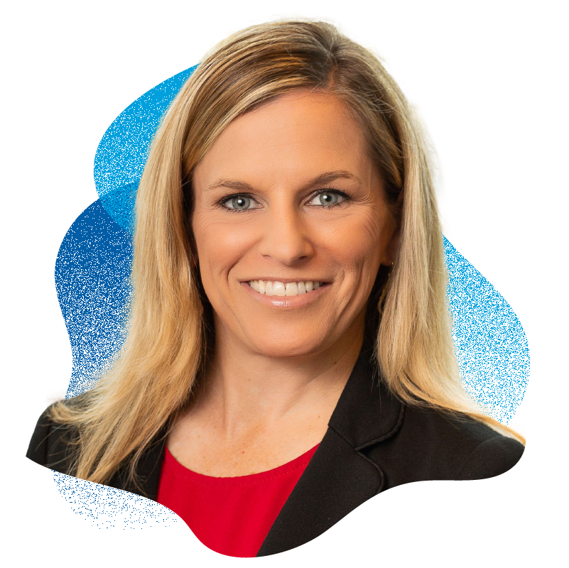 Headshot of Katie Dunn Fitzgerald, a host on the Your Life Simplified financial podcast